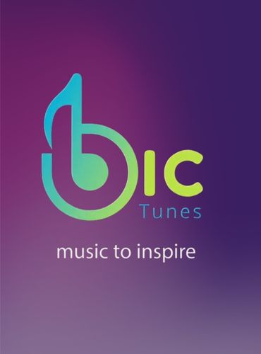 purple and pink futuristic music studio logo